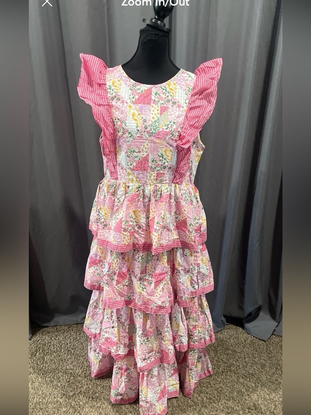 simply southern NWT haley floral, patchwork, ruffle tiered, maxi dress large